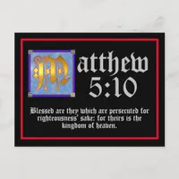 Illuminated Lettering Matthew 5 Bible Gospel Quote Postcard