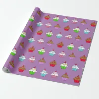 Whimsical Colorful Cupcake Wrapping Paper