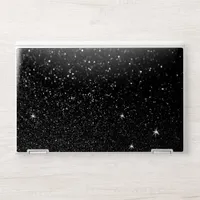 Faux Sparkling Bokeh Black Glitter Photo HP Laptop Skin