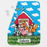 Personalized Farm Animals Baby Baby Blanket