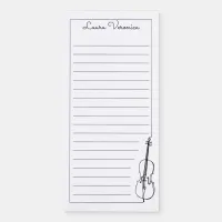 Simple Classic with Lines Violin Music Instrument Magnetic Notepad