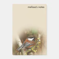 Cute Chestnut-Backed Chickadee Songbird in Tree Post-it Notes