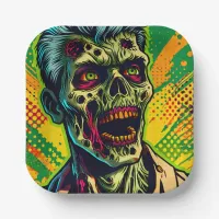 Spooky Zombie Halloween Party Paper Plates