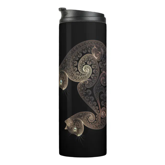 Serpentine fractal cat thermal tumbler