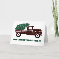 Green Plaid Christmas Tree Buffalo Plaid Truck Holiday Card