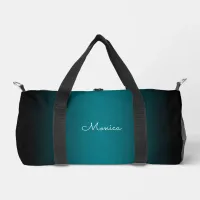 Black Edge Teal Ombre Duffle Bag