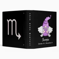 Gnome Scorpio Astrology Sign Angel Name or Subject 3 Ring Binder