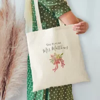 Flowers Hand Drawn Bow Pretty Font Bridal Shower Tote Bag