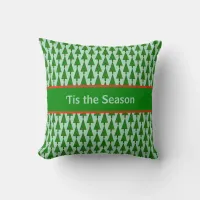 'Tis the Season Repeating Bright Christmas Trees Throw Pillow