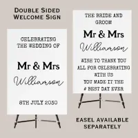 Mr And Mrs Double Sided Black And White Wedding Foam Board
