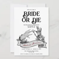 Gothic Bride or Die Til Death Bachelorette Weekend Invitation