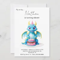 *~*  Cake Baby Dragon Photo AP88 Birthday Party Invitation