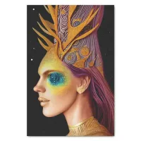 All That Glitters - Cosmic Goddess Portrait Tissue Paper