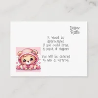 Baby diaper raffle enclosure card