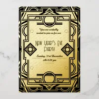 The roaring twenties - New Year’s Eve party Foil Invitation