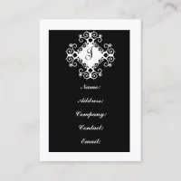 Customizable Black & White Monogram Business Cards