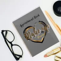 Modern Stylish Gold Glitter Script Make Up Artist  Planner