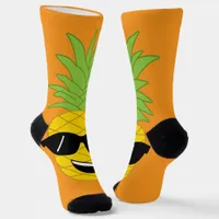 Giant Pineapples Funny Orange Hawaiian Luau Socks