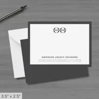 Gray Business Note Card with Logo