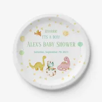 Dinosaur Baby Shower Paper Plates