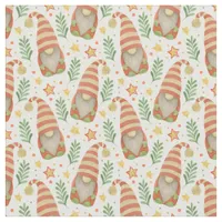 Watercolor Scandinavian Gnome Cute Christmas Fabric