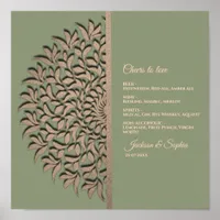 Elegant Modern Sage green & gold classic menu sign