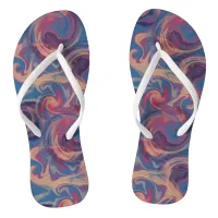 Blue and Colorful Swirls Flip Flops