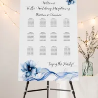 Elegant Dusty Blue Navy  Flowers Wedding  Foam Board