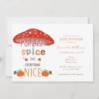 Pumpkin Spice Sweet Fall Autumn Baby Shower Invitation