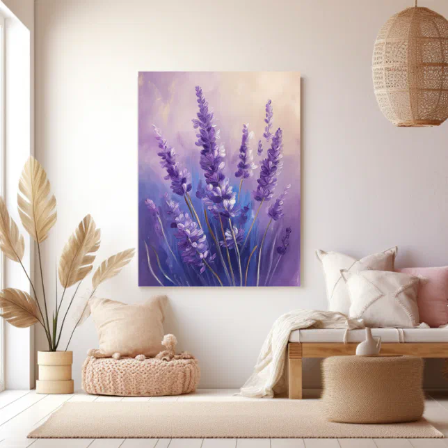 Oil-Painting Lavender Field Canvas Print