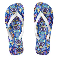 Contemporary Blue Abstract - Depth Illusion Flip Flops