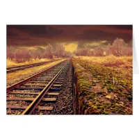Empty Train Tracks Blank Card