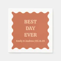 Best Day Ever Terracotta Boho Wedding  Napkins