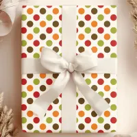 Autumn Fall Polka Dots Patterned Wrapping Paper