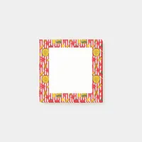 Burgers and Hot Dogs Fast Food Red Stripes Design Post-it Notes