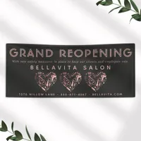 Rose Gold Heart Salon Reopening Business Banner