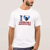 I Heart America Patriotic Slogan T-Shirt