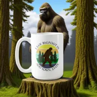 I Saw Bigfoot in (Add Town and State) Personalized Coffee Mug