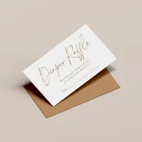 Tan Earth Tones Modern Handwritten Diaper Raffle Enclosure Card