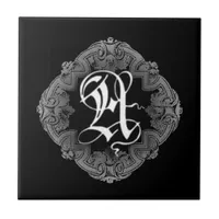 Elegant Goth Initial A Ceramic Tile