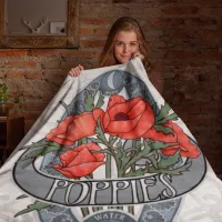 Flower Alchemy and Magic - Poppies Fleece Blanket