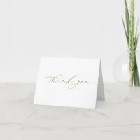 Trendy Wedding Shower Geometric Watercolor Gold V2 Thank You Card