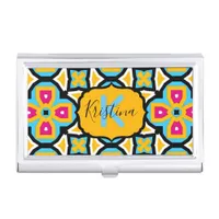 Colorful Moroccan Mosaic Elegant Geometric Pattern Business Card Case