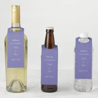 Lavender Wedding Welcome Bottle Hanger Tags