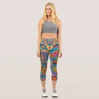 Colorful Design Patton Capri Leggings