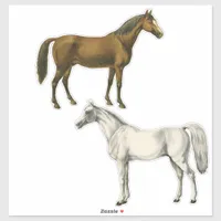 Two Vintage Horses Sticker