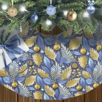 Blue Gold Christmas Pattern#22 ID1009 Brushed Polyester Tree Skirt