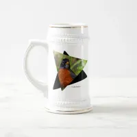 Curious American Robin Songbird in the Grass Beer Stein