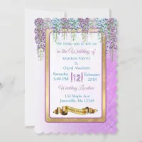 Purple Wisteria Floral Wedding Invitations