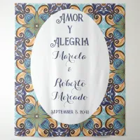 Elegant Mexican Floral Talavera Wedding Backdrop